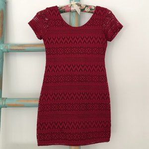 Cheryl Kids Creations Lace Burgandy Dress Large
